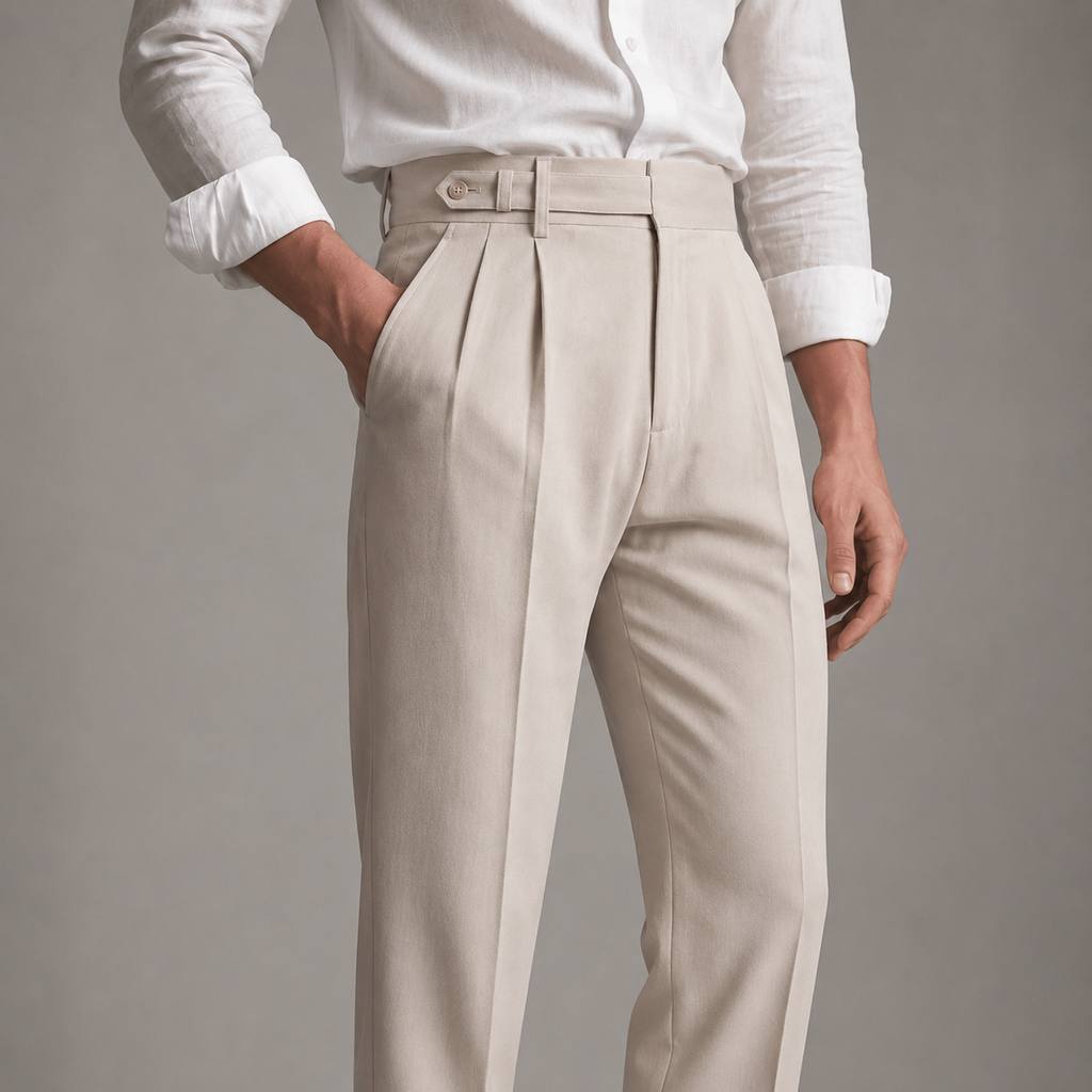 Pantalon homme habillé fuselé taille ajustable