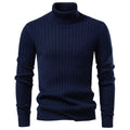 Pull homme côtelé à col roulé